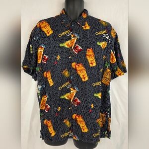 Utility Men's Vintage 90's Hawaiian Cocktail Tiki Bar Shirt Size Medium V-0992